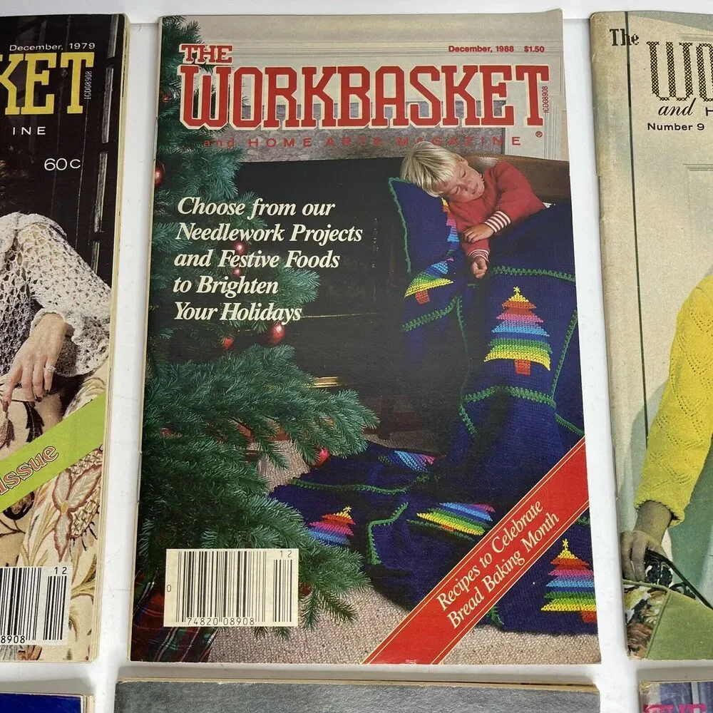 VINTAGE Lot of 6 The WORKBASKET‎ Magazine Paperback 70's 80's 90's